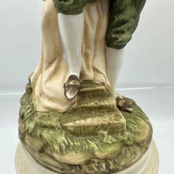 Vintage Lefton China Hand Painted Figurine KW 6414 Musician Lute Guitar Bisque - Picture 14 of 16